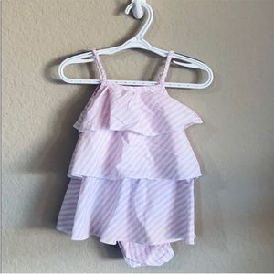 Benetton Baby tiered ruffled candy striped dress and diaper cover